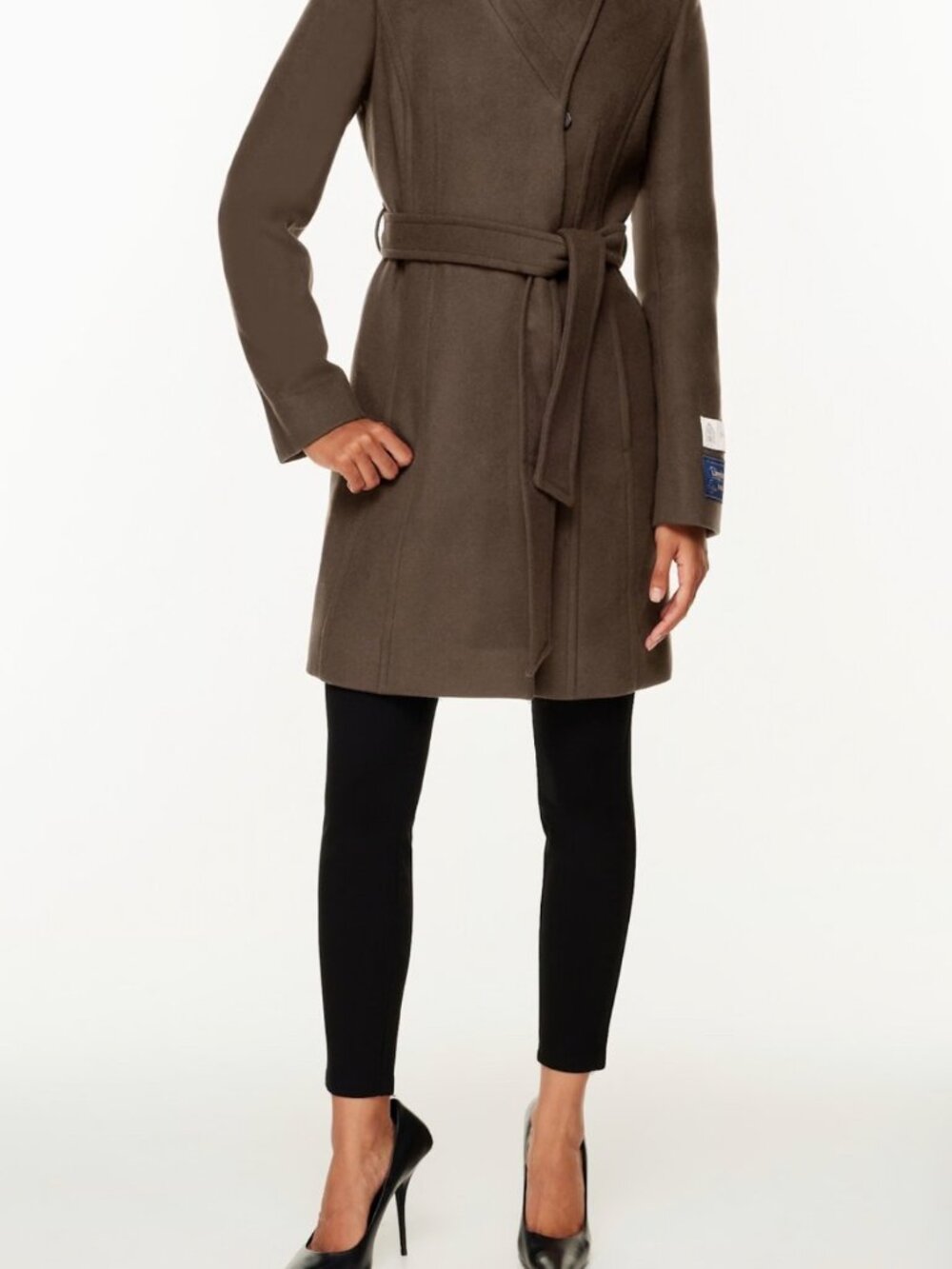 Aritzia Babaton The Connor Wool Wrap Coat — Burnt Cedar, Size M